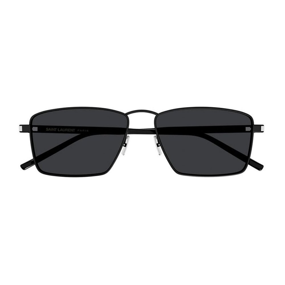 NWT SAINT LAURENT SUNGLASSES SILVER BLACK - Picture 2 of 3